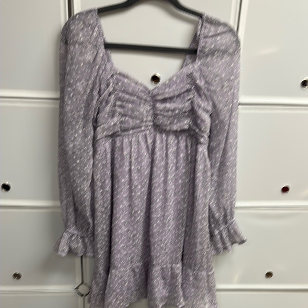Hollister Purple Ruffled Long Sleeve Dress